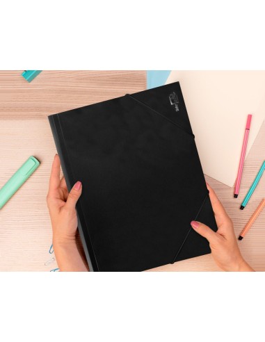 CARPETA GOMAS LIDERPAPEL A4 PP 3 SOLAPAS NG.