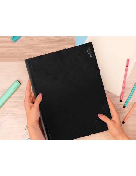 CARPETA GOMAS LIDERPAPEL A4 PP 3 SOLAPAS NG.