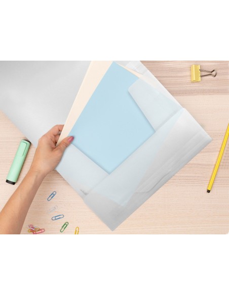 CARPETA GOMAS LIDERPAPEL A4 PP 3 SOLAPAS TPTE.