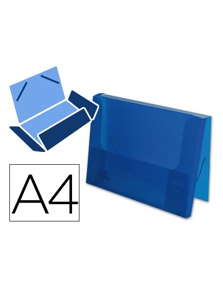 CARPETA PORTADOC. LIDERPAPEL A4 PP LOMO 25MM AZ.TPTE. C/GOMAS