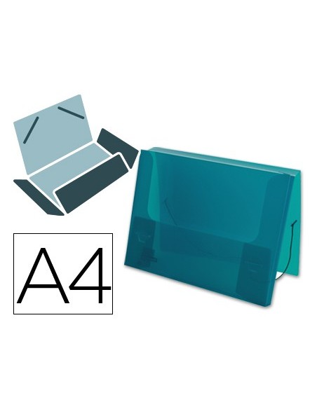 CARPETA PORTADOC. LIDERPAPEL A4 PP LOMO 25MM VE.TPTE. C/GOMAS
