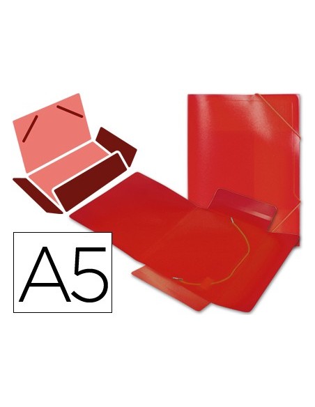 CARPETA GOMAS LIDERPAPEL A5 PP 3 SOLAPAS RJ.