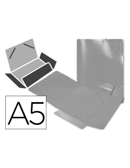 CARPETA GOMAS LIDERPAPEL A5 PP 3 SOLAPAS TPTE.