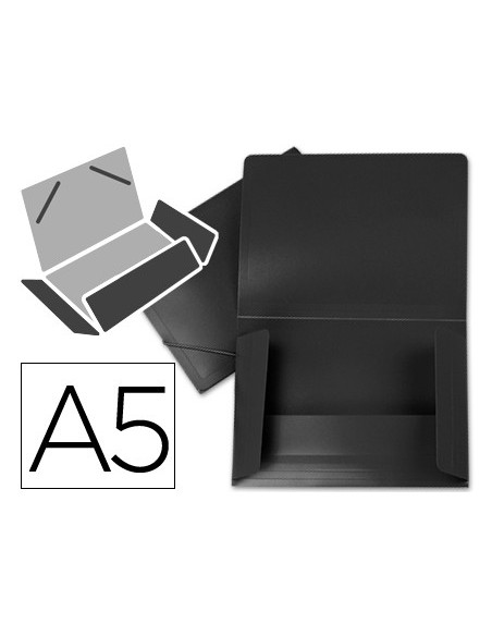 CARPETA GOMAS LIDERPAPEL A5 PP 3 SOLAPAS NG. OPACO