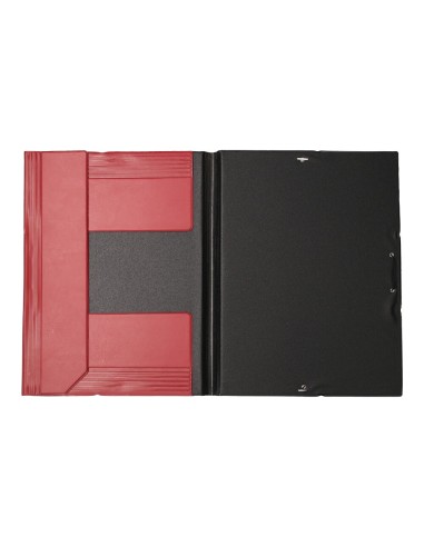 CARPETA GOMAS LIDERPAPEL FL PVC 3 SOLAPAS BURDEOS