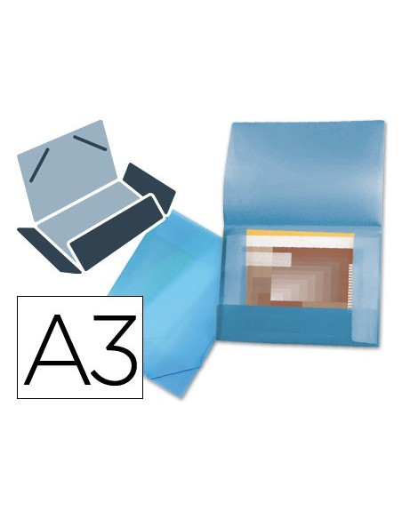 CARPETA BEAUT.PORTADOC.44802 SOL.PP DIN A3 AZUL SERIE FROSTY LOMO FLE