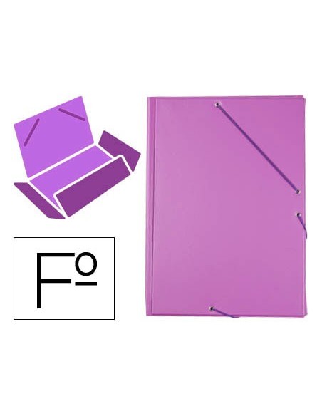 CARPETA GOMAS LIDERPAPEL FL PVC 3 SOLAPAS LILA
