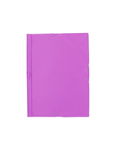 CARPETA GOMAS LIDERPAPEL FL PVC 3 SOLAPAS LILA