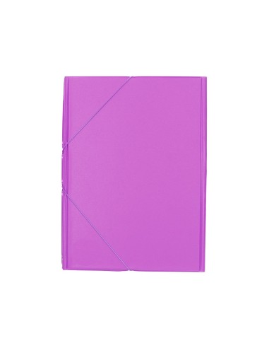 CARPETA GOMAS LIDERPAPEL FL PVC 3 SOLAPAS LILA