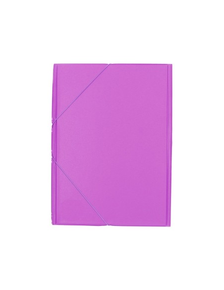 CARPETA GOMAS LIDERPAPEL FL PVC 3 SOLAPAS LILA