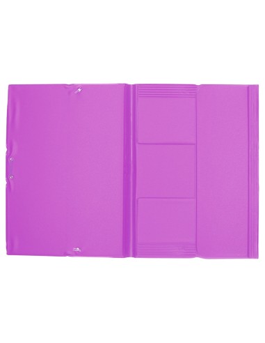 CARPETA GOMAS LIDERPAPEL FL PVC 3 SOLAPAS LILA