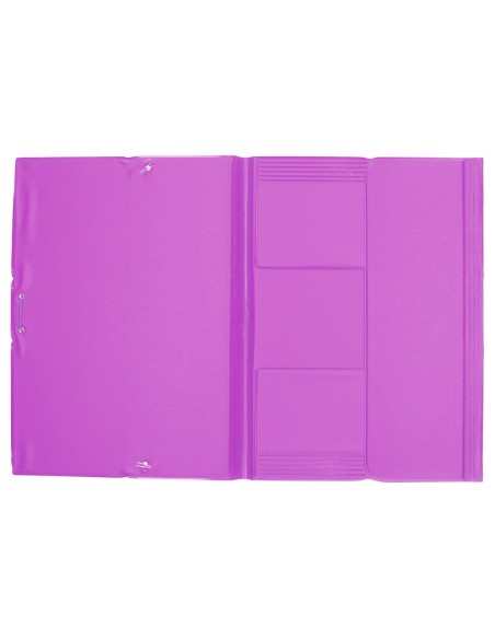 CARPETA GOMAS LIDERPAPEL FL PVC 3 SOLAPAS LILA