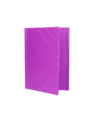CARPETA GOMAS LIDERPAPEL FL PVC 3 SOLAPAS LILA