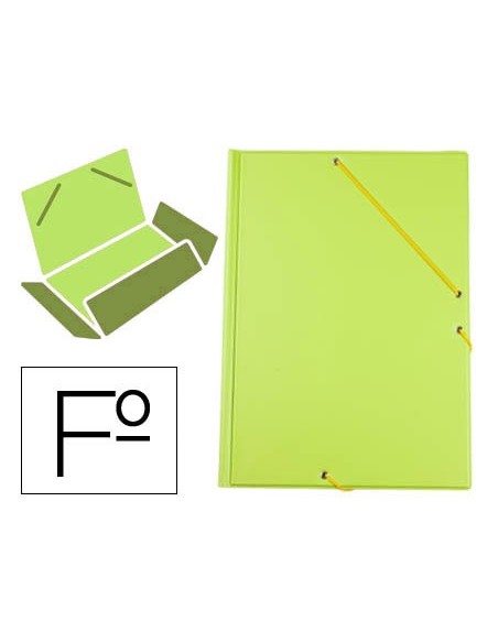 CARPETA GOMAS LIDERPAPEL FL PVC 3 SOLAPAS VE. PISTACHO