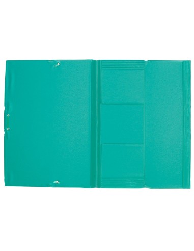 CARPETA GOMAS LIDERPAPEL FL PVC 3 SOLAPAS VE. PISTACHO