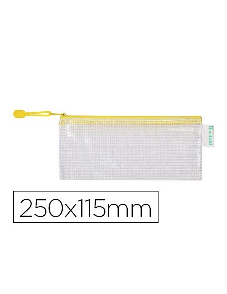 BOLSA MULTIUSOS TARIFOLD PVC 250X115MM AP.SUP.PORTABOLIGRAFO AM.