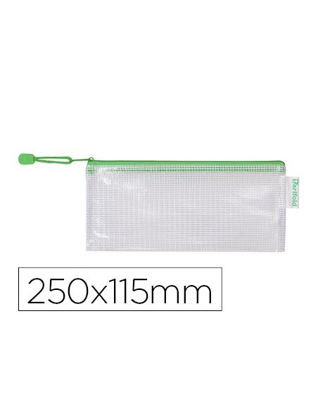 BOLSA MULTIUSOS TARIFOLD PVC 250X115MM AP.SUP.PORTABOLIGRAFO VE.