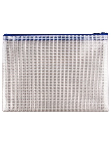 BOLSA MULTIUSOS Q-CON.MALLA DIN A5 APERTURA SUPERIOR CREMALLERA AZ.