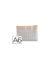 BOLSA MULTIUSOS Q-CON.MALLA DIN A6 APERTURA SUPERIOR CREMALLERA AM. 2