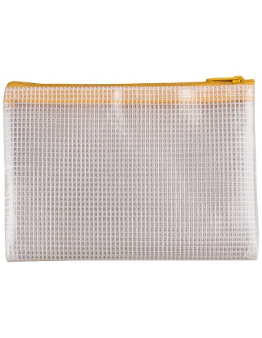 BOLSA MULTIUSOS Q-CON.MALLA DIN A6 APERTURA SUPERIOR CREMALLERA AM.