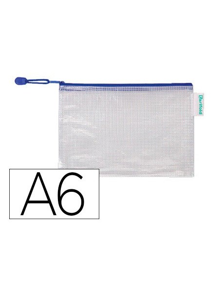 BOLSA MULTIUSOS TARIFOLD PVC A6 APERTURA SUP.PORTABOLIGRAFO CORREA AZ