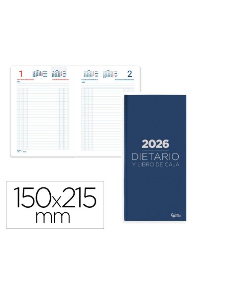 DIETARIO  2026 A5 150X215MM DIA PAGINA AZ. PAPEL 70GR.FSC