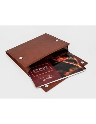 CARPETA PIEL SINTENTICA DOBLE CIERRE IMAN CUERO 260X235X35MM