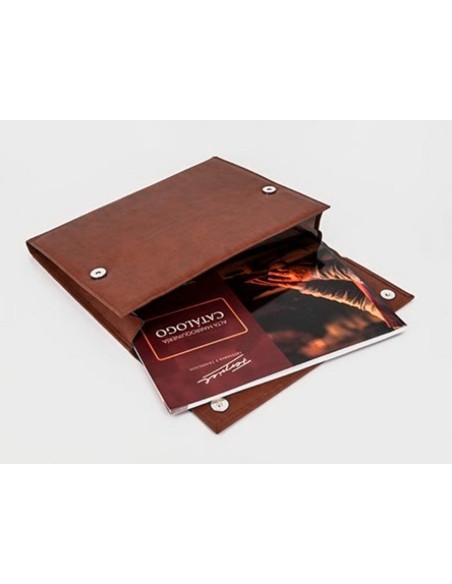 CARPETA PIEL SINTENTICA DOBLE CIERRE IMAN CUERO 260X235X35MM