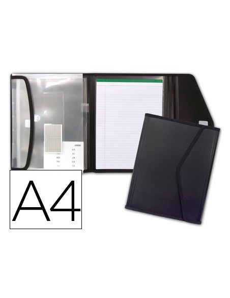 CARPETA BEAUT.PORTADOC.PP C/5 BOLSAS BLOC NOTAS CIERRE VELCRO A