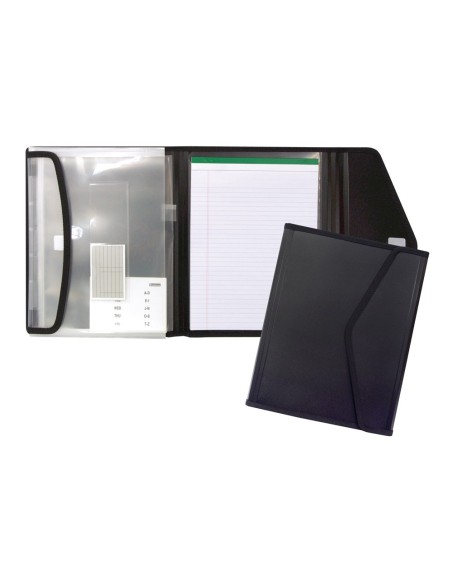 CARPETA BEAUT.PORTADOC.PP C/5 BOLSAS BLOC NOTAS CIERRE VELCRO A
