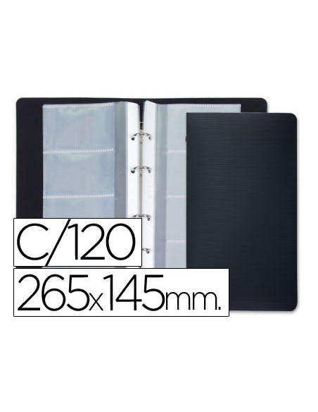 TARJETERO 4 ANILLAS15 FUNDAS 4 DEPARTAMENTOS 265X145 MM