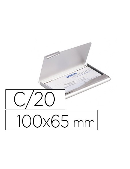 TARJETERO DURABLE ALUM.CAP.20 TARJETAS 55X90MM.PLATA 100X65MM.2415-23