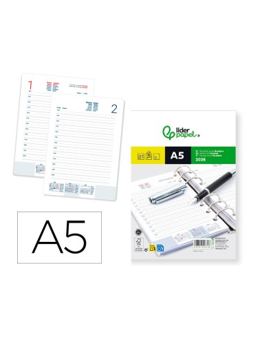 RECAMBIO AGENDAAN. 148X205MM A5 2026 DIA PAGINA PAPEL 70GR.FSC