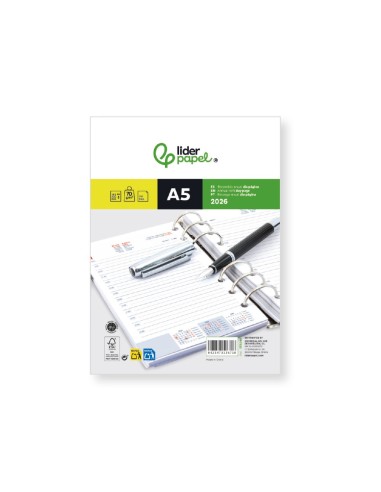 RECAMBIO AGENDAAN. 148X205MM A5 2026 DIA PAGINA PAPEL 70GR.FSC