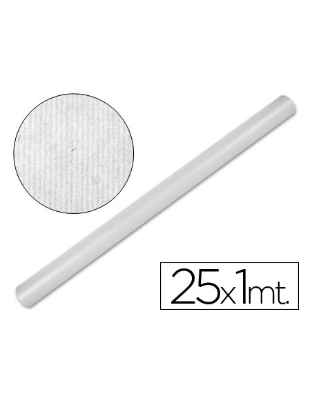 PAPEL KRAFT BLANCO ROLLO 25X1 MT