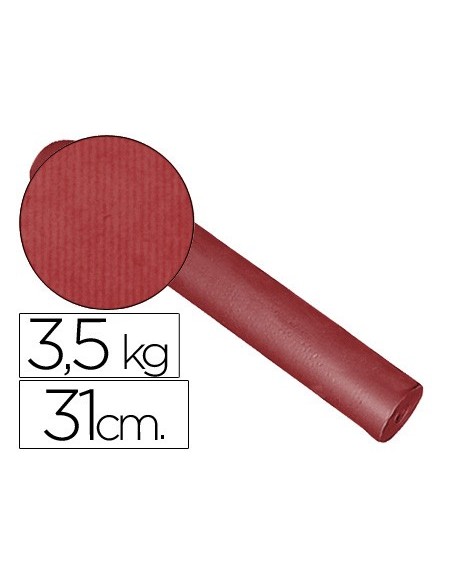 PAPEL FANTASIA KRAFT LISO KFC BOBINA 31 CM 3,5 KG COLOR BURDEOS