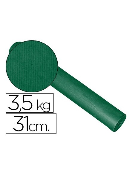PAPEL FANTASIA KRAFT LISO KFC BOBINA 31 CM 3,5 KG COLOR VERDE
