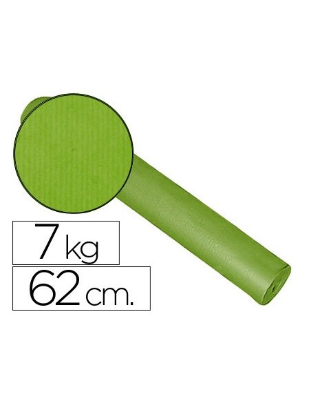 PAPEL REGALO KRAFT LISO BOBINA ANCHO 62CM 7KG 60GR. PISTACHO