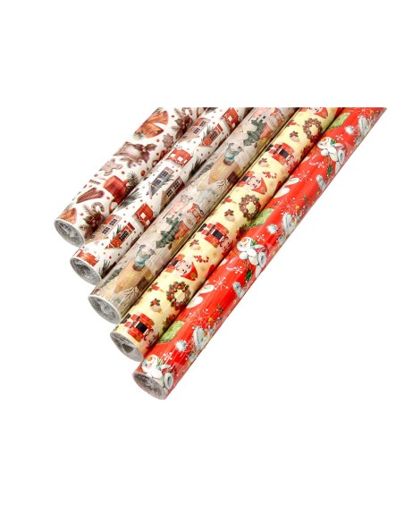 PAPEL REGALO NAVIDAD ROLLO ANCHO 70CM 2MT. 60GR.DISEÑOS SURT.B-2024