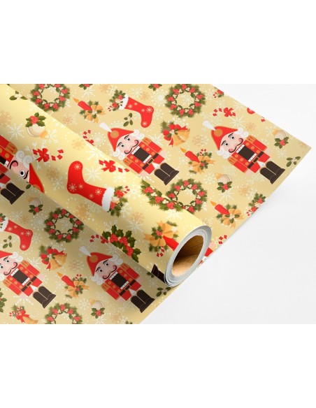 PAPEL REGALO NAVIDAD ROLLO ANCHO 70CM 2MT. 60GR.DISEÑOS SURT.B-2024