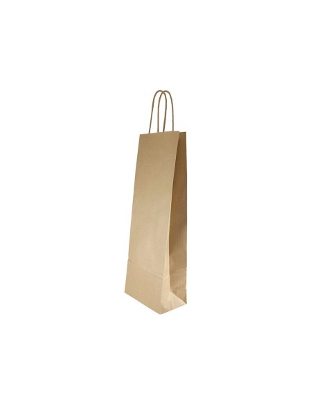 BOLSA KRAFT RECICLADO ASA RETORCIDA LISO NATURAL L 320X140X400MM