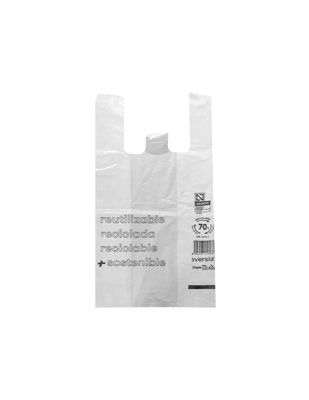 BOLSA CAMISETA RECICLADA 70% BL.50 MC 30X40 CM