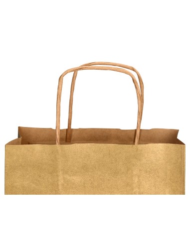BOLSA PAPEL Q-CON.KRAFT ORO L ASA RETORCIDA 320X400X14MM