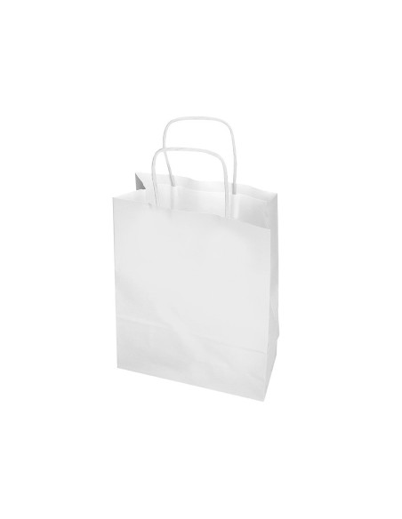 BOLSA PAPEL Q-CON.CELULOSA BL.XS ASA RETORCIDA 180X240X80MM