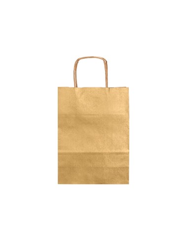 BOLSA PAPEL Q-CON.KRAFT ORO XS ASA RETORCIDA 180X240X80MM