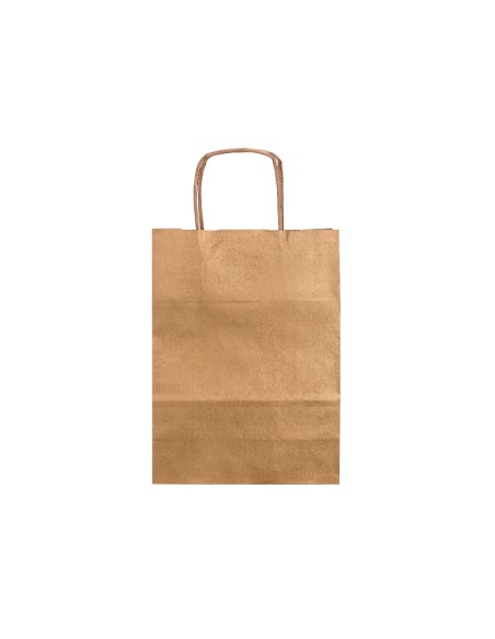 BOLSA PAPEL Q-CON.KRAFT NATURAL LISO XS ASA RETORCIDA 180X240X80MM