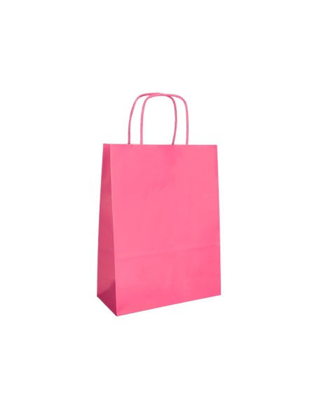 BOLSA PAPEL Q-CON.CELULOSA ROSA XS ASA RETORCIDA 180X240X80MM