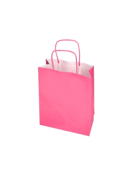 BOLSA PAPEL Q-CON.CELULOSA ROSA XS ASA RETORCIDA 180X240X80MM