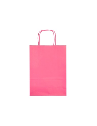 BOLSA PAPEL Q-CON.CELULOSA ROSA L ASA RETORCIDA 320X400X14MM
