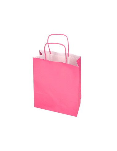 BOLSA PAPEL Q-CON.CELULOSA ROSA L ASA RETORCIDA 320X400X14MM